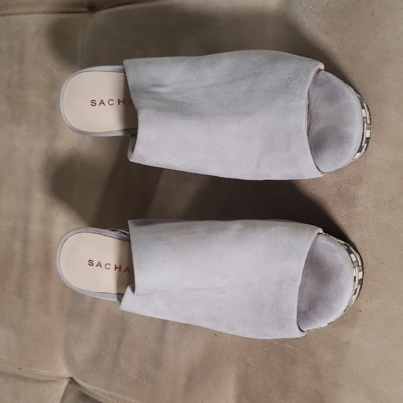 Sacha London gray suede platform clogs - Picture 2 of 6